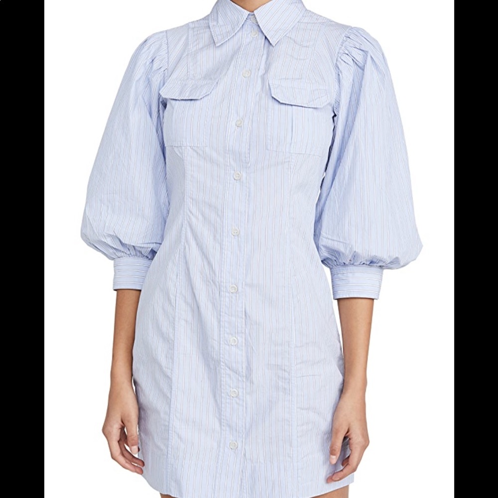 Ganni Puff Sleeve Striped Dress size 36